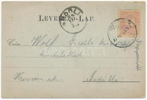 1899 (Vorläufer) Balassagyarmat, M. kir. szálloda, Fő utca, takarékpénztár, katolikus templom. Halyá...