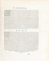 Buda és Bécs látképe közös lapon. (Felül): Vienna Austriae Metropolis, ... + (Alul): Buda vulgo Ofen...