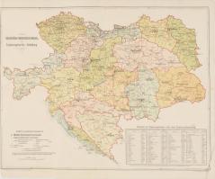 1897 Militär-, Territorial- und Ergänzungsbezirks-Einteilung, 1:3 000 000, K.u.k. Militägeographisches Institut, szakadással, 39×46 cm