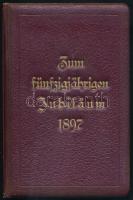 1897 Feltehetően August Czullik (1847-?) hercegi liechtensteini udvari kertész, kertészeti-építészeti szakíró 50. születésnapjára összeállított verses emlékkönyv, benne többek közt Ferenc József császár említve. 10 sztl. oldal. Német nyelven. Korabeli aranyozott vászonkötésben, jó állapotban.