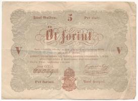 1848. 5Ft "Kossuth bankó" vörösesbarna T:F Adamo G109