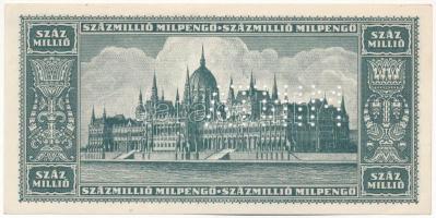 1946. 100.000.000MP hamis (?) "MINTA" perforációval T:AU