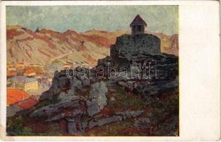 Cetinje, Cettinje, Cettigne; Königlichen Schloss. Offizielle Karte für: Rotes Kreuz, Kriegsfürsorgeamt Kriegshilfsbürö Nr. 589 / WWI Austro-Hungarian K.u.K. military art postcard, castle s: Karl Ludwig Prinz (fl)