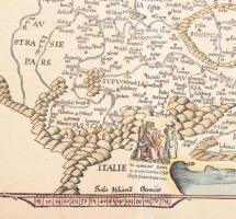 1541 Európa fametszetű térképe, Magyarországgal és Balkánnal. Martin Waldseemüller (1470-1521) famet...