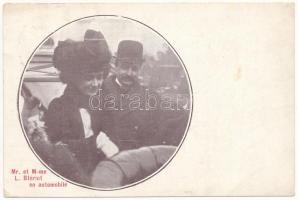 1909 Mr. et M-me L. Blériot en automobile / Louis Blériot és felesége Alice Véderes Blériot egy autóban (EK)