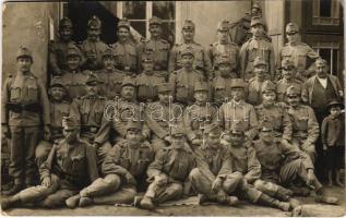 WWI Austro-Hungarian K.u.K. military, group of soldiers. photo + "K.u.K. Lokomotivfeldbahn Nr. 1. K.u.K. Verpflegsabteilung für Feldbahnen" (EK)