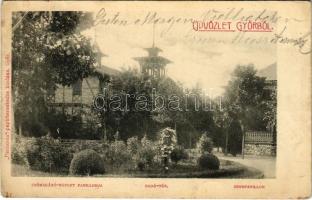 1901 Győr, Csónakázó egylet pavilonja, Radó tér, zenepavilon (Rb)