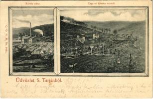 1900 Salgótarján, Tarján; Károly akna, zagyvai kőszén rakodó, iparvasút (Rb)