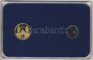 Németország 2002. 1€ + "Quedlingburg-Világörökség városa" aranyozott emlékérem, ...