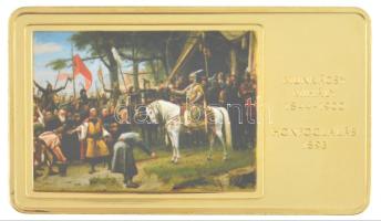 2014. "A magyar festészet remekművei / Munkácsy Mihály 1844-1900 / Honfoglalás 1893" aranyozott, multicolor Cu emlékérem (35x60mm) T:PP