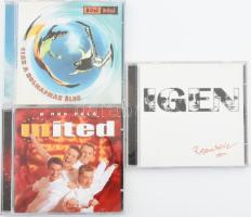 3 db zenei CD: United - A Nap felé, Bon-Bon - Csak a holnapnak élek, Republic - Igen. Eredeti tokban, kissé karcos lemezek.