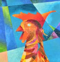 Szekeres József (1944-): Kakas, 2012. Olaj, papír. Jelezve jobbra lent. 41,5x58,5 cm