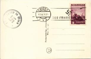 Wien, Vienna, Bécs; Rathaus / town hall with swastika, NSDAP German Nazi Party propaganda + "De...