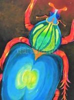 Szekeres József (1944-): Bogár, 2012. Olaj, papír. Jelezve jobbra lent. 70x50 cm