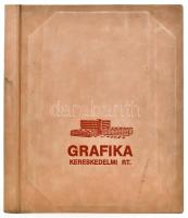 Grafika Kereskedelmi Rt. feliratú üres album, velúr borítással, 30,5x24,5 cm