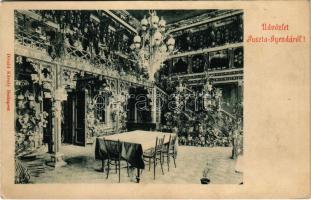 Tiszagyenda, Pusztagyenda, Puszta-Gyenda; Hellebronth kastély, belső. Divald Károly (EB)