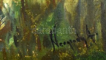 Neogrády A jelzéssel: Házikó. Olaj, vászon, kartonon. Felületi sérülésekkel. Dekoratív fakeretben. 2...