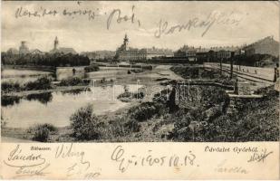 1905 Győr, Rábaszer, rakparti iparvasút. Berecz Viktor kiadása (EK)