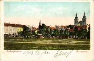 1903 Székesfehérvár, Búza piac, vásár. Eisler Adolf kiadása