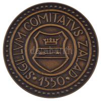 DN SIGILLUM COMITATVS ZALAD 1550 egyoldalas, bronz emlékérem, dísztokban (42,5mm) T:UNC