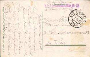 1915 Kraków, Krakau; Wieza Ratuszowa / Rathausturm / town hall's tower + "K.K. Landsturmba...