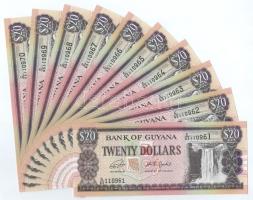 Guyana DN (2018) 20$ (10x) sorszámkövetők C/65 110961-C/65 110970 T:UNC Guyana ND (2018) 20 Dollars (10x) consecutive serials C/65 110961-C/65 110970 C:UNC Krause P#30