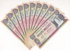 Guyana DN (2018) 20$ (10x) sorszámkövetők &quot;C/65 110971-C/65 110980&quot; T:UNC Guyana ND (2018) 20 Dollars (10x) consecutive serials &quot;C/65 110971-C/65 110980&quot; C:UNC Krause P#30