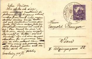 1929 Lovasberény, Nagyvendéglő a Zöldfához, Kausz Győző Beszálló nagyvendéglője, darutollas leventék...