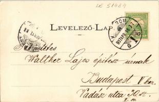 1907 Komárom, Komárno; Kőszűz a várban. Spitzer Sándor kiadása / castle wall, monument (EK)