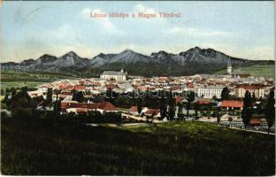 1913 Lőcse, Levoca; látkép a Magas-Tátrával. Singer kiadása / general view with the High Tatras (EK)