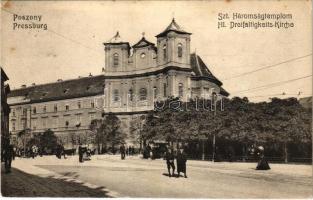 1910 Pozsony, Pressburg, Bratislava; Szentháromság templom / Hl. Dreifaltigkeits-Kirche / church (EK)