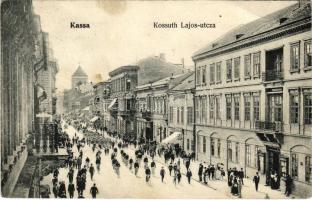 1906 Kassa, Kosice; Kossuth Lajos utca, felvonulás, kerékpáros katonák. László Béla kiadása / street view, military parade, K.u.K. soldiers with bicycles (EB)