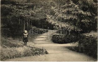 Stószfürdő, Stoósz-fürdő, Kúpele Stós; Sétány részlet. Wlaszlovits Gusztáv kiadása / promenade, spa (EK)