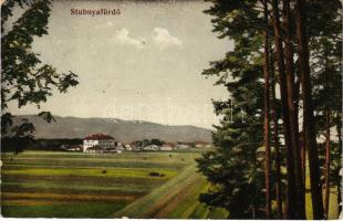 1917 Stubnyafürdő, Túróchévíz, Stubnianske Teplice, Turcianske Teplice; látkép. Stransky Jakab és veje kiadása / spa, general view (fa)
