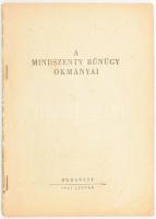 A Mindszenty bűnügy okmányai. Budapest 1949 január. Athenaeum. Néhány lap sérült.