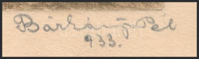 Bárkányi Pál (?-?): Közel-keleti utcakép, 1933. Színezett rézkarc, papír, jelzett, 21,5x17 cm