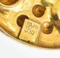 Aranyozott ezüst(Ag) bross, jelzett, d: 4 cm, nettó: 13,5 g