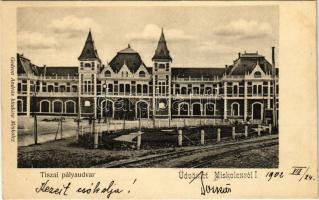 1902 Miskolc, Tiszai pályaudvar, vasútállomás. Gedeon András kiadása