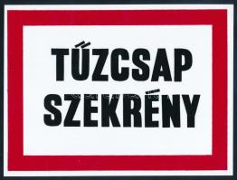 2 darab Tűzcsap szekrény feliratú műanyag jelzőtábla, 16,5x22 cm