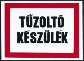 2 darab Tűzoltó készülék feliratú műanyag jelzőtábla, 16,5x23 cm