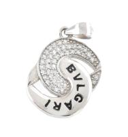 Ezüst(Ag) ékszerszett Bulgari jelzéssel, fülbevalópár, medál, gyűrű, bruttó: 11,3 g