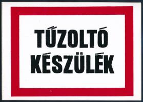 2 darab Tűzoltó készülék feliratú öntapadós matrica, 16,5x23 cm