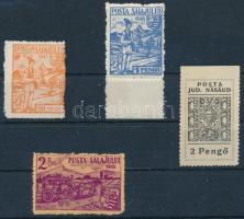 Zilah II. + Naszód 1945 4 klf bélyeg Bodor vizsgálójellel (6.500) (2 bélyegen szakadás / torn)