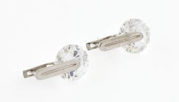 Ezüst(Ag) fülbevalópár kővel, jelzett, h: 2 cm, bruttó: 6,8 g