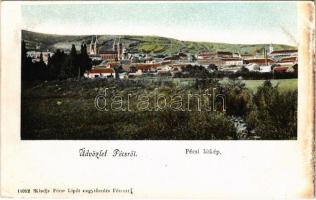 Pécs, látkép. Fürst Lipót kiadása (EK)