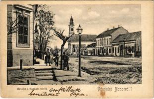 1903 Monor, Kossuth tér, templomok (EK)