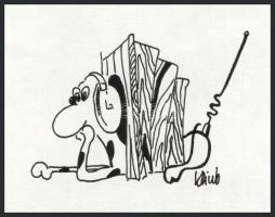 Klimó Attila (?) Elektronika 3 db karikatúra. Tus, papír. 11x12 cm-ig