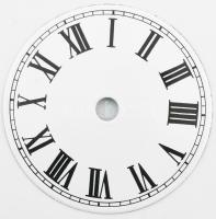 Zománcozott fém asztali- vagy falióra számlap, jó állapotban, d: 9 mm