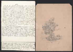 Beck Ö. Fülöp (1873-1945) autográf cikk kézirata Ybl Ervin könyvéről. 5 beírt oldal + egy ceruza raj...