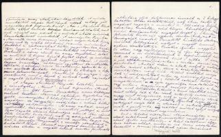 Beck Ö. Fülöp (1873-1945) autográf cikk kézirata Ybl Ervin könyvéről. 5 beírt oldal